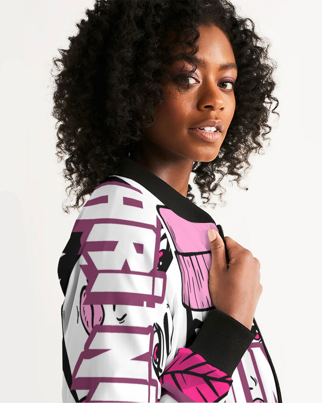 AriNiyla Soft Pink Logo Women's Bomber Jacket