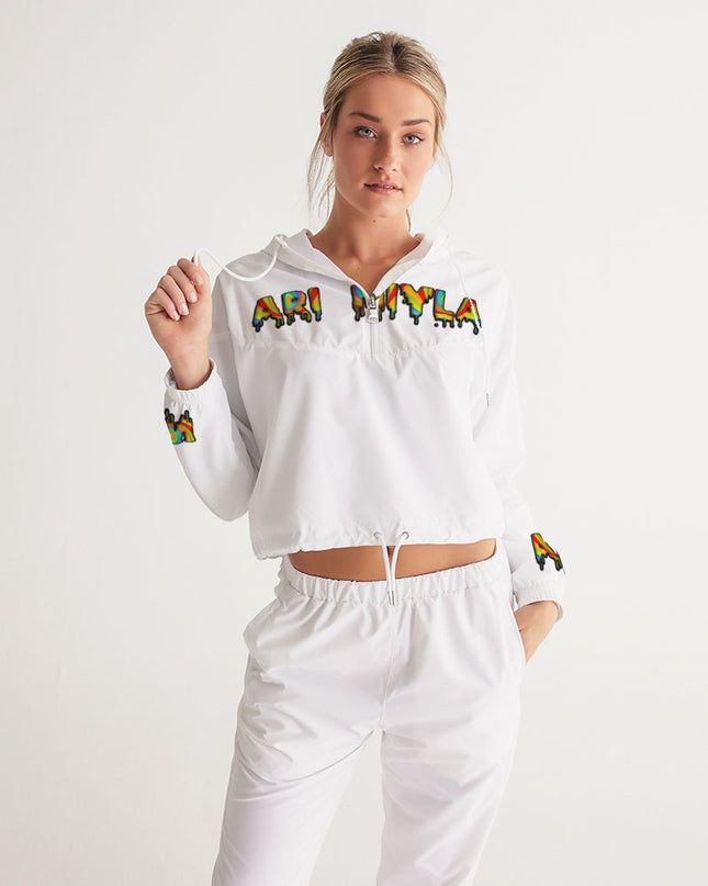 AriNiyla Drip Colorful Pullover Women's Cropped Windbreaker jacket