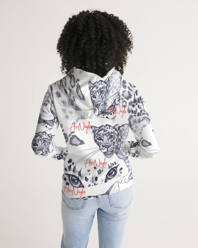 AriNiyla All-Over Animal Print Red Signature Hoodie