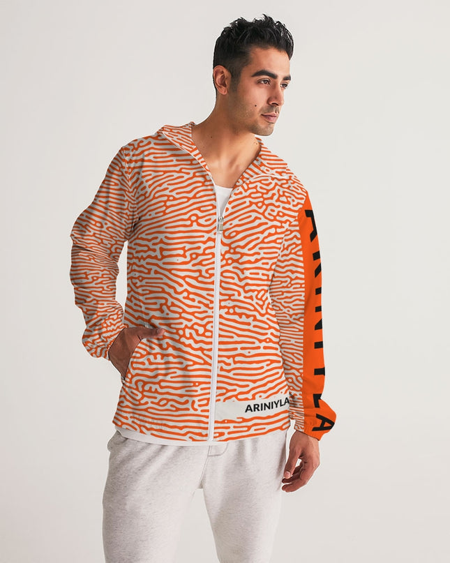 AriNiyla Orange Scaled Men's Windbreaker Jacket