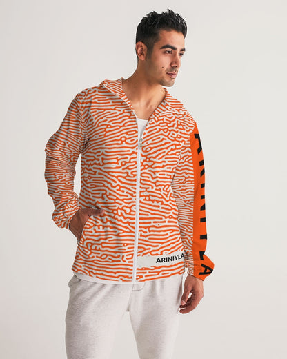 AriNiyla Orange Scaled Men's Windbreaker Jacket