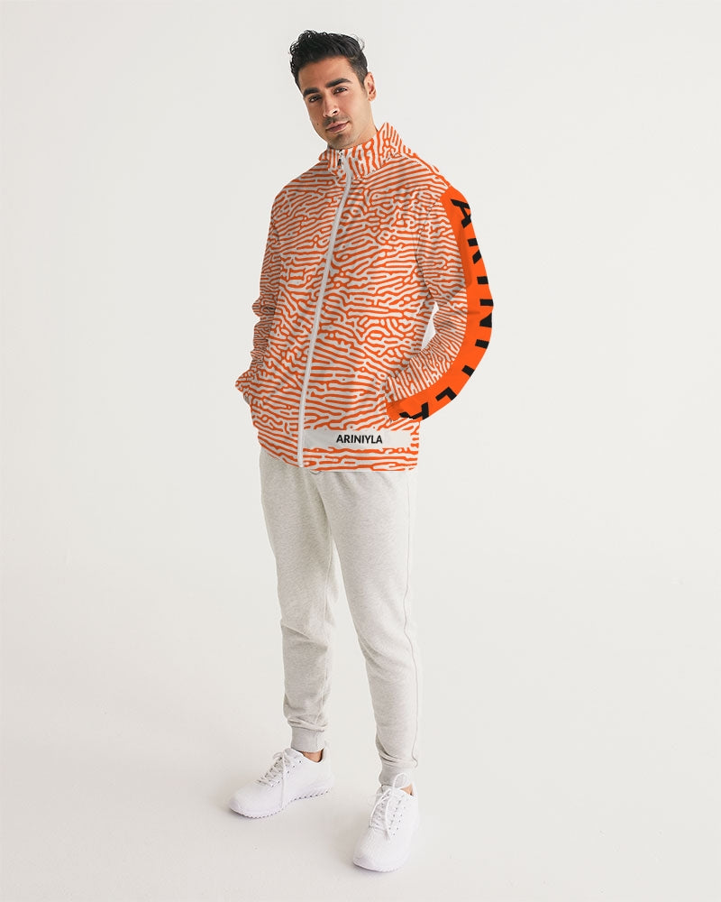 AriNiyla Orange Scaled Men's Windbreaker Jacket