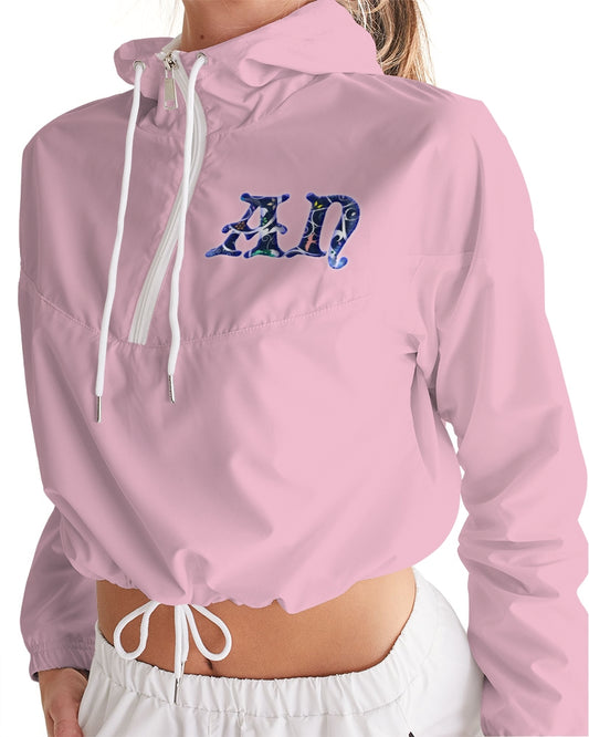 AriNiyla Pink Pullover Women's Cropped Windbreaker Jacket