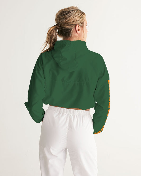 AriNiyla Boston Green Pullover Women's Cropped Windbreaker Jacket